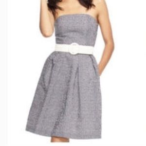 JCrew polka dot strapless dress with pockets size 2